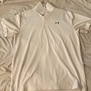 White mens under Armour polo shirt - size large EUC